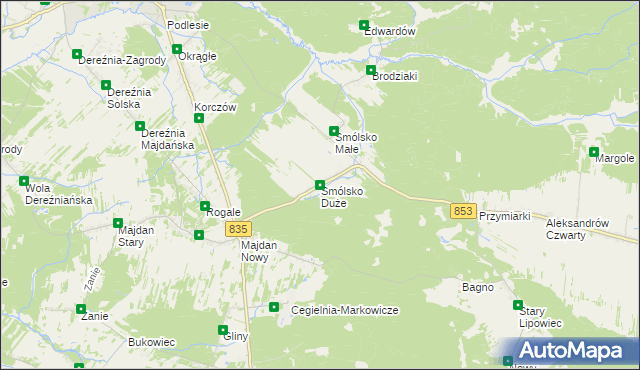 mapa Smólsko Duże, Smólsko Duże na mapie Targeo