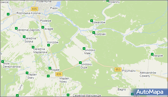 mapa Smólsko Małe, Smólsko Małe na mapie Targeo