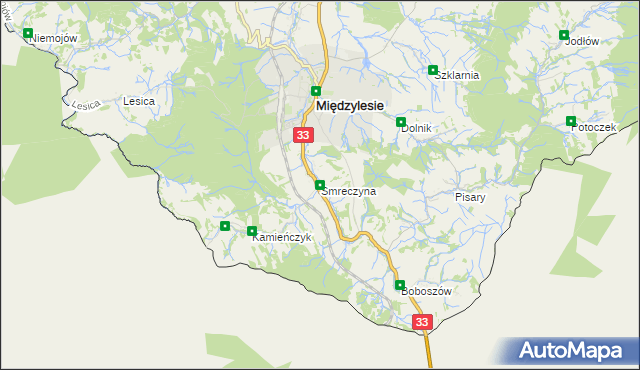 mapa Smreczyna, Smreczyna na mapie Targeo