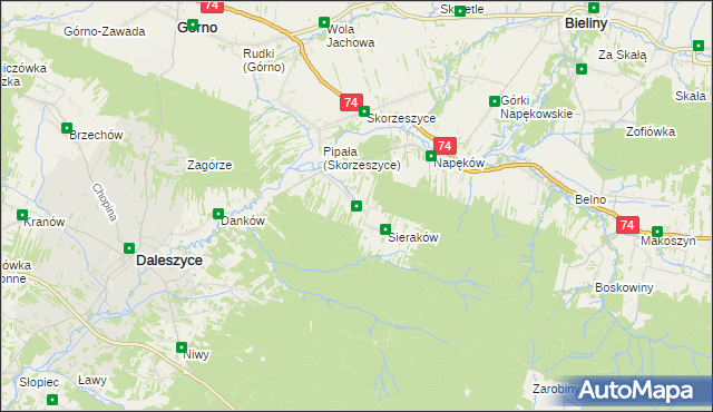 mapa Smyków gmina Daleszyce, Smyków gmina Daleszyce na mapie Targeo