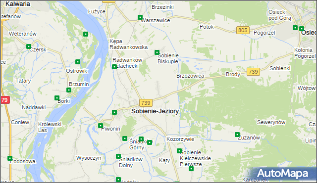 mapa Sobienie Szlacheckie, Sobienie Szlacheckie na mapie Targeo