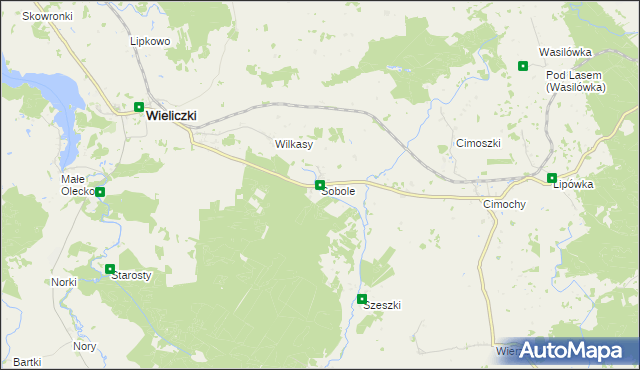 mapa Sobole gmina Wieliczki, Sobole gmina Wieliczki na mapie Targeo