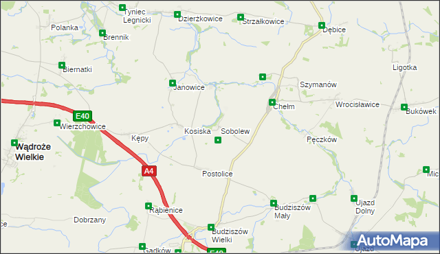 mapa Sobolew gmina Wądroże Wielkie, Sobolew gmina Wądroże Wielkie na mapie Targeo