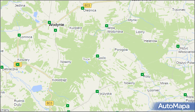 mapa Soćki, Soćki na mapie Targeo