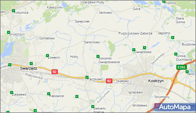 mapa Sokolniki Gwiazdowskie, Sokolniki Gwiazdowskie na mapie Targeo