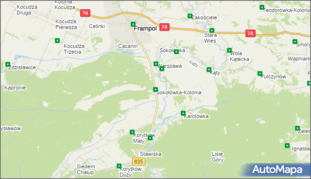 mapa Sokołówka-Kolonia, Sokołówka-Kolonia na mapie Targeo