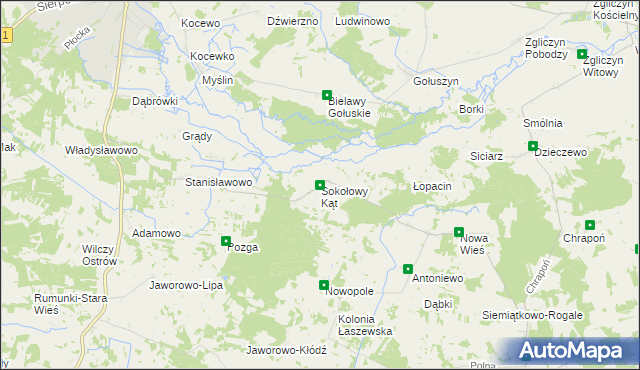 mapa Sokołowy Kąt, Sokołowy Kąt na mapie Targeo