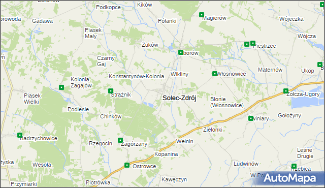 mapa Solec-Zdrój, Solec-Zdrój na mapie Targeo