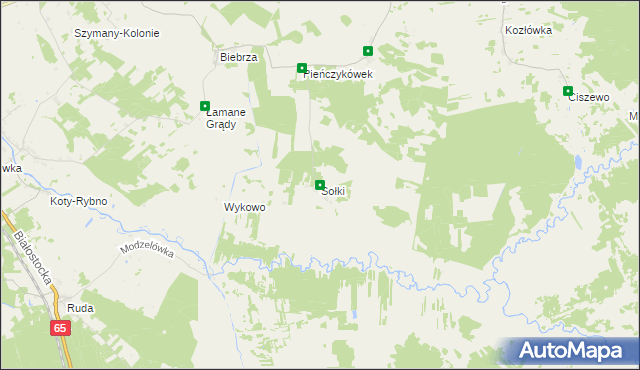 mapa Sołki gmina Rajgród, Sołki gmina Rajgród na mapie Targeo