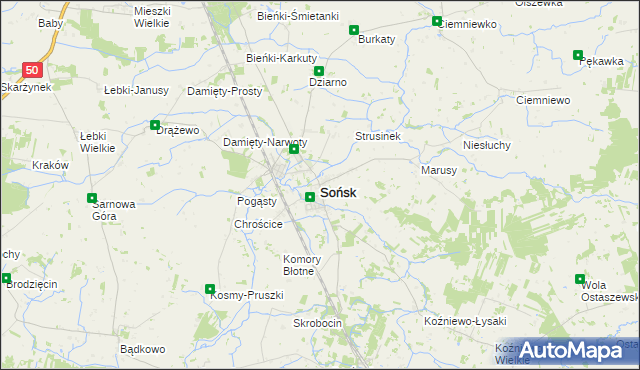 mapa Sońsk, Sońsk na mapie Targeo