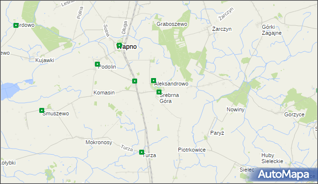 mapa Srebrna Góra gmina Wapno, Srebrna Góra gmina Wapno na mapie Targeo