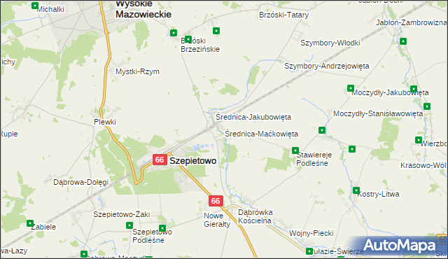 mapa Średnica-Maćkowięta, Średnica-Maćkowięta na mapie Targeo