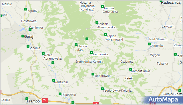 mapa Średniówka, Średniówka na mapie Targeo