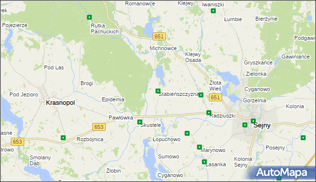 mapa Stabieńszczyzna, Stabieńszczyzna na mapie Targeo