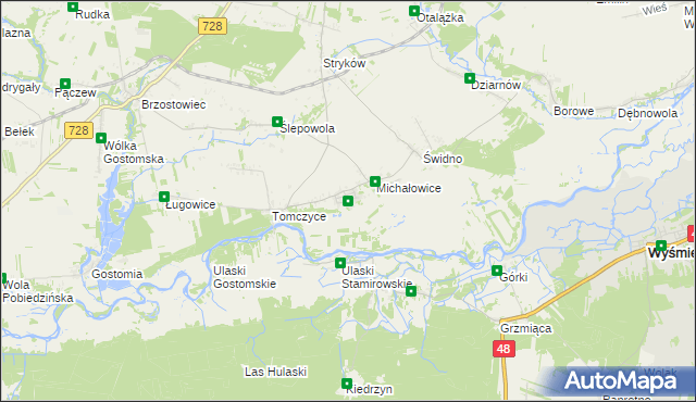 mapa Stamirowice gmina Mogielnica, Stamirowice gmina Mogielnica na mapie Targeo