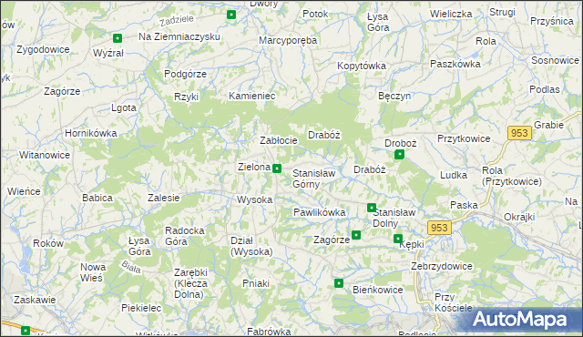 mapa Stanisław Górny, Stanisław Górny na mapie Targeo