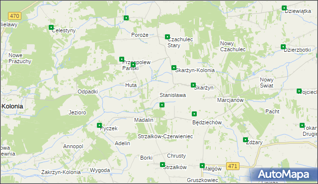 mapa Stanisława, Stanisława na mapie Targeo