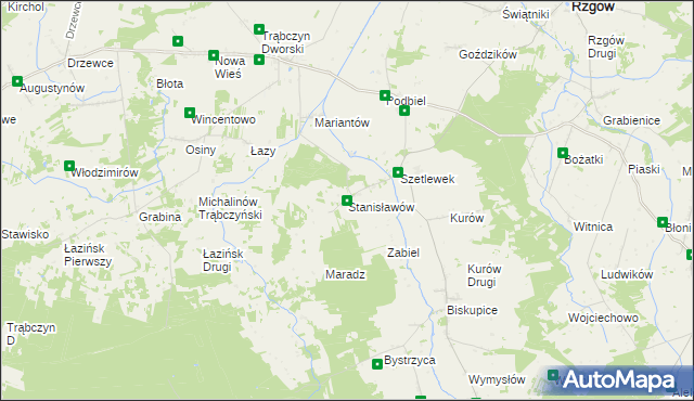 mapa Stanisławów gmina Zagórów, Stanisławów gmina Zagórów na mapie Targeo