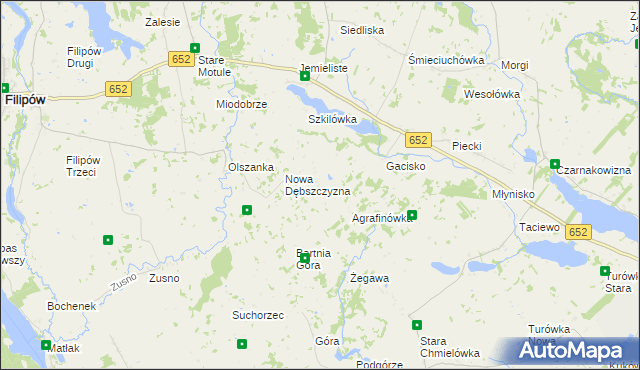 mapa Stara Dębszczyzna, Stara Dębszczyzna na mapie Targeo