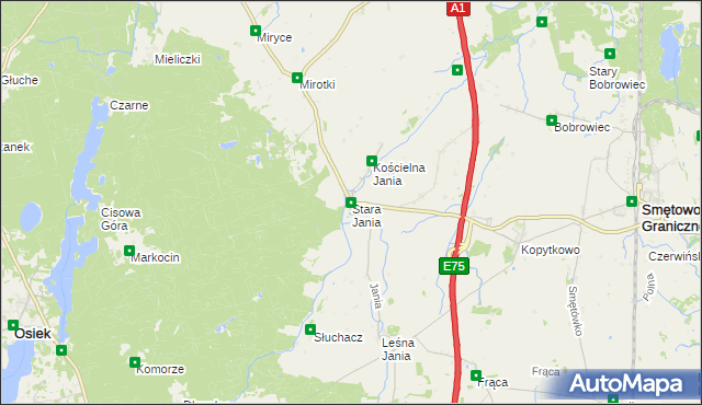 mapa Stara Jania, Stara Jania na mapie Targeo