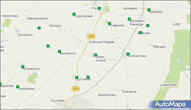 mapa Stara Krobia, Stara Krobia na mapie Targeo