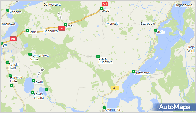 mapa Stara Rudówka, Stara Rudówka na mapie Targeo