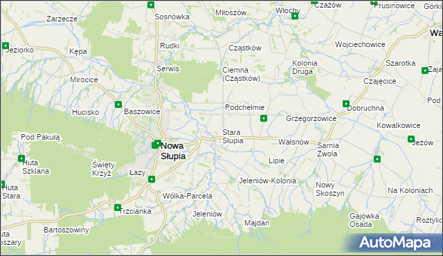 mapa Stara Słupia, Stara Słupia na mapie Targeo