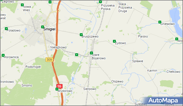 mapa Stare Bojanowo, Stare Bojanowo na mapie Targeo