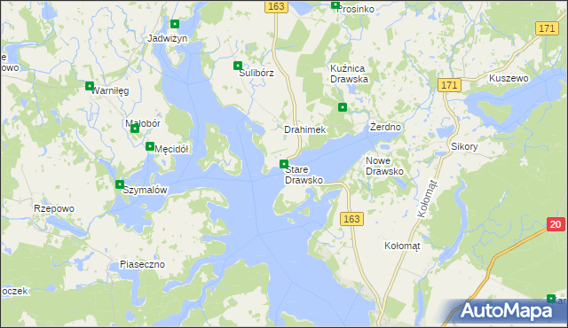 mapa Stare Drawsko, Stare Drawsko na mapie Targeo