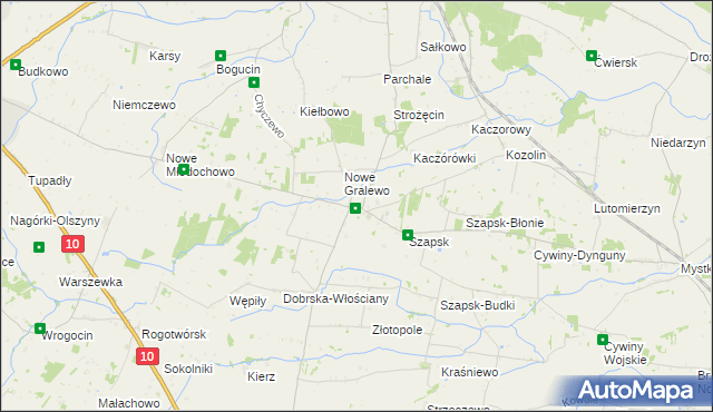 mapa Stare Gralewo, Stare Gralewo na mapie Targeo