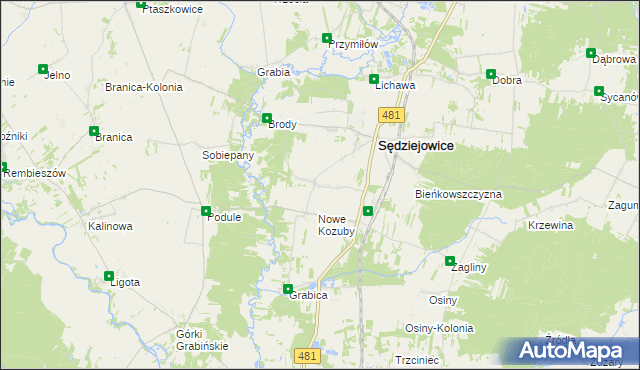 mapa Stare Kozuby, Stare Kozuby na mapie Targeo