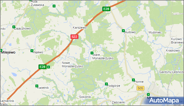 mapa Stare Monasterzysko, Stare Monasterzysko na mapie Targeo