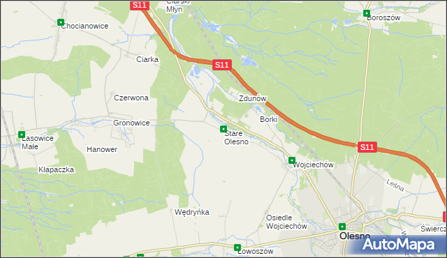 mapa Stare Olesno, Stare Olesno na mapie Targeo