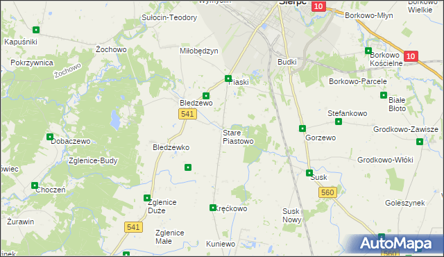 mapa Stare Piastowo, Stare Piastowo na mapie Targeo