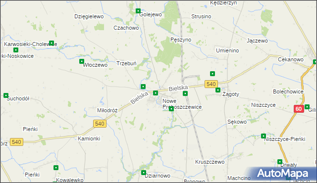 mapa Stare Proboszczewice, Stare Proboszczewice na mapie Targeo