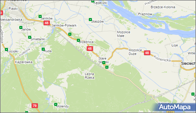 mapa Stare Słowiki, Stare Słowiki na mapie Targeo