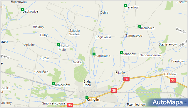 mapa Starkówiec, Starkówiec na mapie Targeo