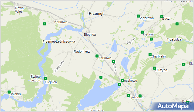 mapa Starkowo gmina Przemęt, Starkowo gmina Przemęt na mapie Targeo