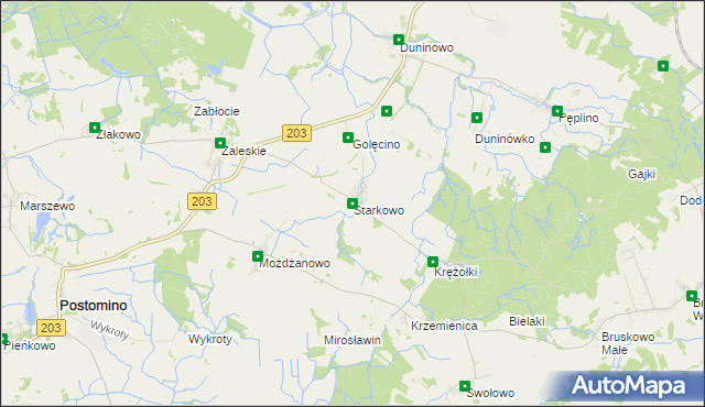 mapa Starkowo gmina Ustka, Starkowo gmina Ustka na mapie Targeo