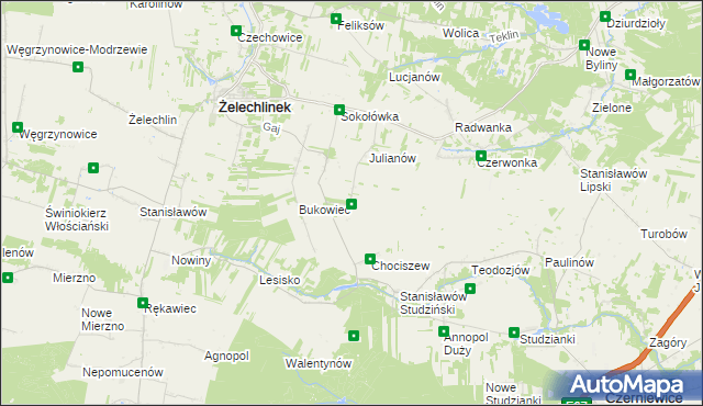 mapa Staropole gmina Żelechlinek, Staropole gmina Żelechlinek na mapie Targeo