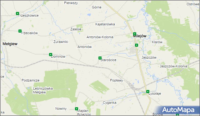 mapa Starościce, Starościce na mapie Targeo