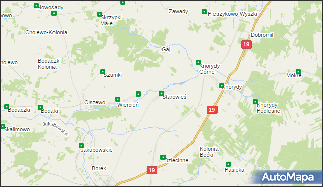 mapa Starowieś gmina Boćki, Starowieś gmina Boćki na mapie Targeo