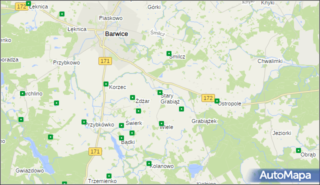 mapa Stary Grabiąż, Stary Grabiąż na mapie Targeo