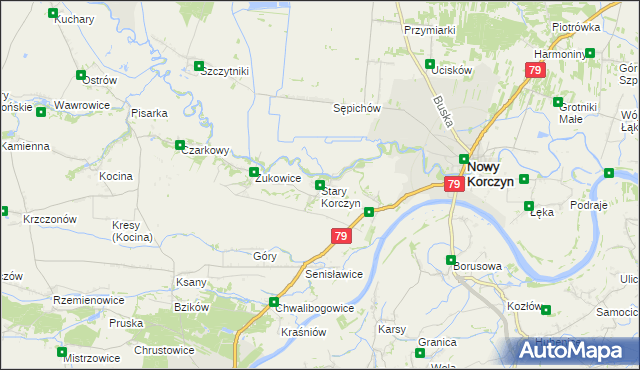 mapa Stary Korczyn, Stary Korczyn na mapie Targeo