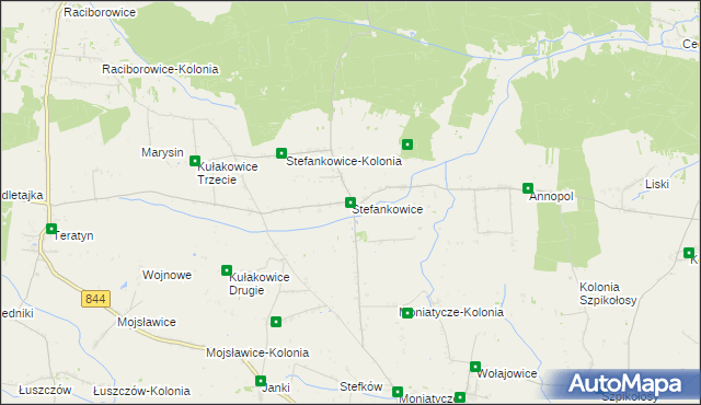 mapa Stefankowice, Stefankowice na mapie Targeo