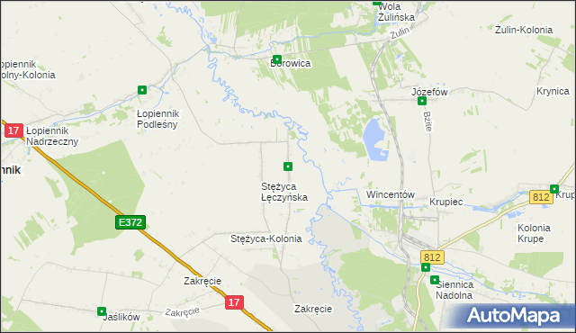 mapa Stężyca Nadwieprzańska, Stężyca Nadwieprzańska na mapie Targeo