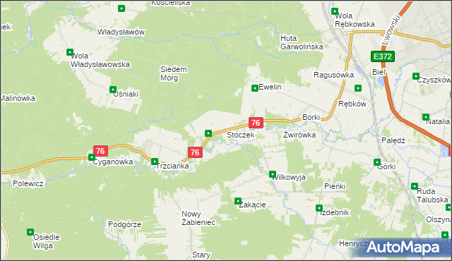 mapa Stoczek gmina Garwolin, Stoczek gmina Garwolin na mapie Targeo