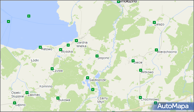 mapa Stojcino, Stojcino na mapie Targeo