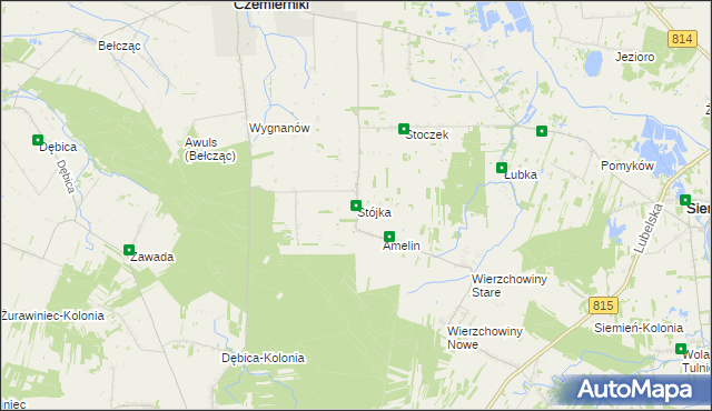 mapa Stójka gmina Czemierniki, Stójka gmina Czemierniki na mapie Targeo