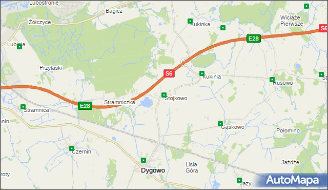 mapa Stojkowo, Stojkowo na mapie Targeo